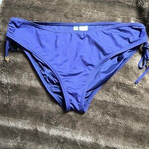 ANNE COLE Side Tie Bikini Bottoms Navy Size XLarge